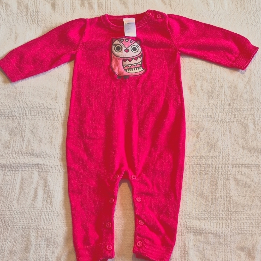 Gymboree girls 3-6 months pink girls knit jumpsuit VGUC